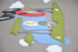 Gray Airplane Tote bag | Personalized Boys Tote