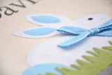 Personalized Easter tote, Monogram Easter Basket, White/ Blue Bunny tote