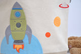 Personalized Rocket Tote Bag -Medium,  Boys Preschool tote bag,  Kids Library book bag