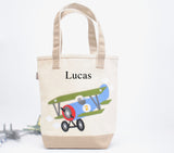Airplane Tote Bag | Personalized Boys Preschool Tote