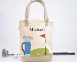 Personalized Kids Golf Tote, Boys Preschool tote bag