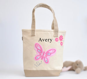 Personalized Medium Butterfly Tote, Girls Preschool tote Bag