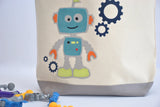 Personalized Large Robot Tote Bag