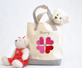 Heart Flower Tote bag, Valentine gift tote bag