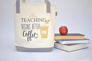 Teacher Tote Bag - Coffee, Kindergarten, Preschool teacher appreciation gift