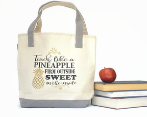 Personalized Pineapple Teacher Tote Bag, Kindergarten, Preschool teacher appreciation gift