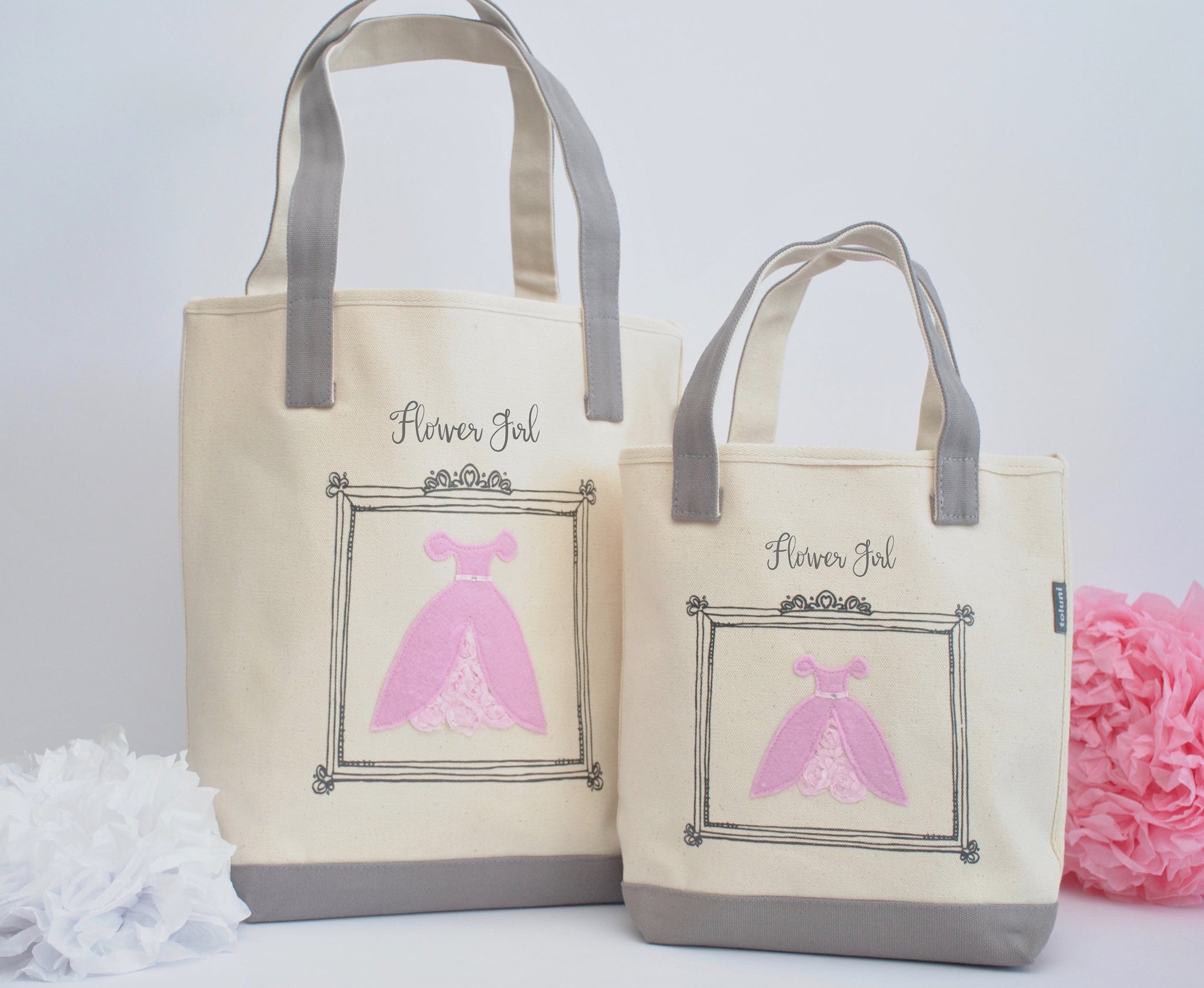 Personalized Princess Dress Tote -Small , Girls Preschool tote Bag – Toluni