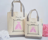 Personalized Princess Dress Tote -Small , Girls Preschool tote Bag