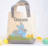 5 Personalized Easter totes, Monogram Easter Baskets